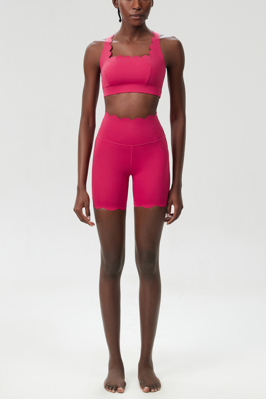 Ellalabel Bela Cross Wave Bodycon Pants Set In Red - Crafted from High-quality Fabrication - Designed for Elegant Occasions.