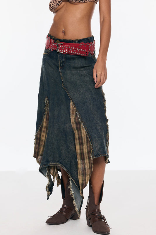 Ellalabel Bendek Deconstruct Grid Fringe Skirt - Crafted from High-quality Fabrication - Designed for Elegant Occasions.