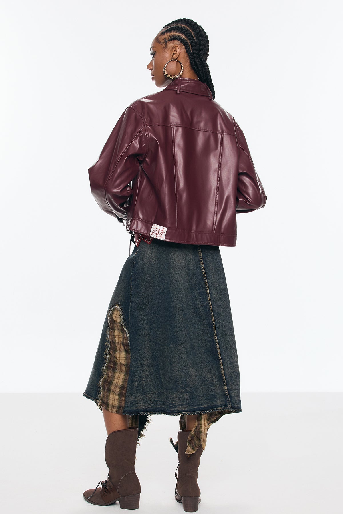 Bendek Deconstruct Grid Fringe Skirt