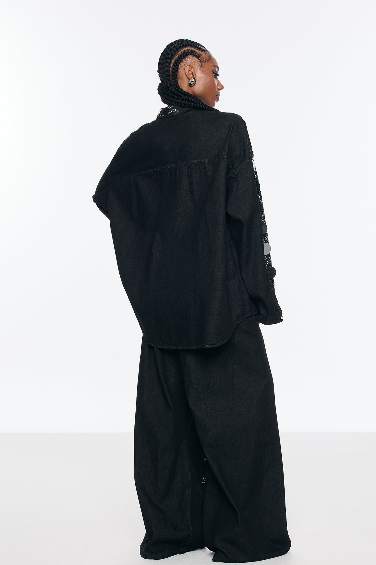 Stylish beautiful dress | Benoni Sequin Grid Rhinestone Denim Pants Set - Ideal for special occasions