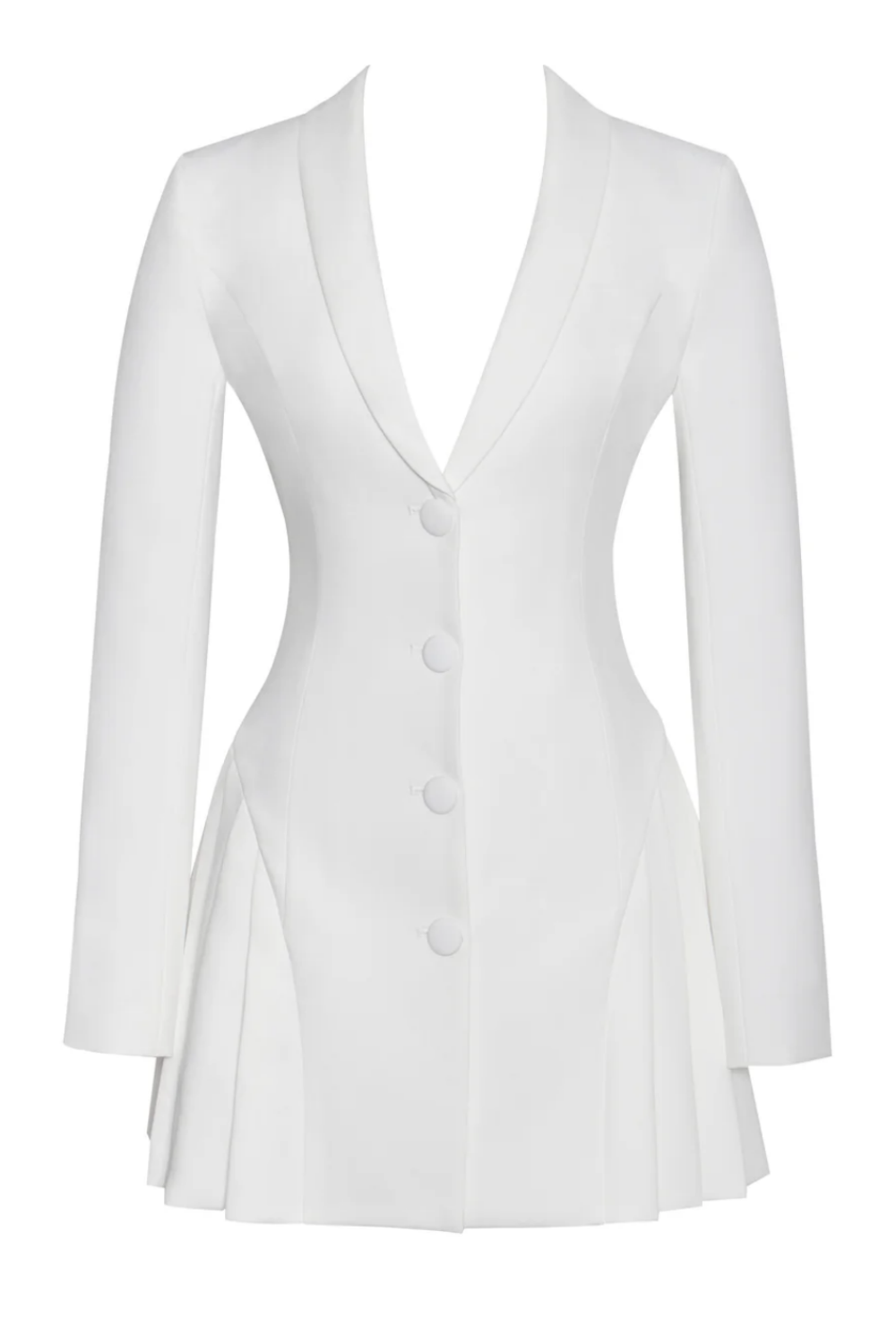 Beulah Pleate Blazer Mini Dress - White