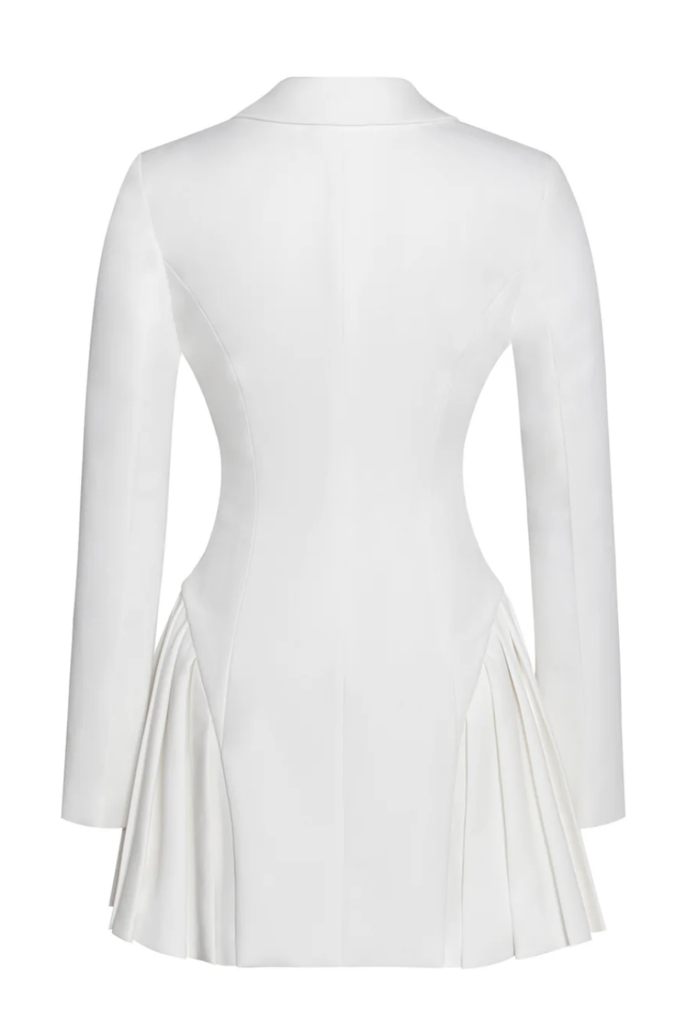 Beulah Pleate Blazer Mini Dress - White - Stylish white dress for special occasions | Buy Online
