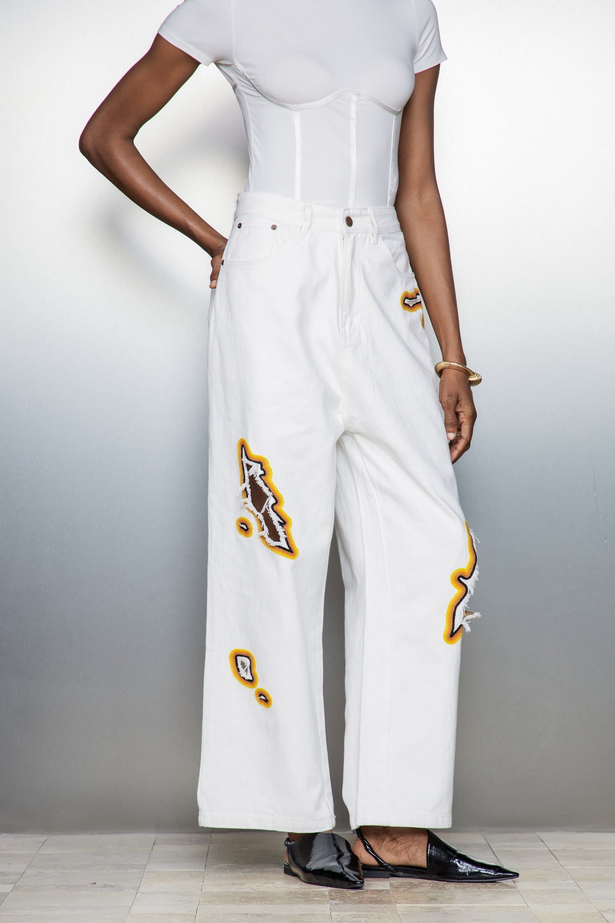 Shop  red dress - Perfect for special occasions | Billie Cutout Embroidered Jeans In White