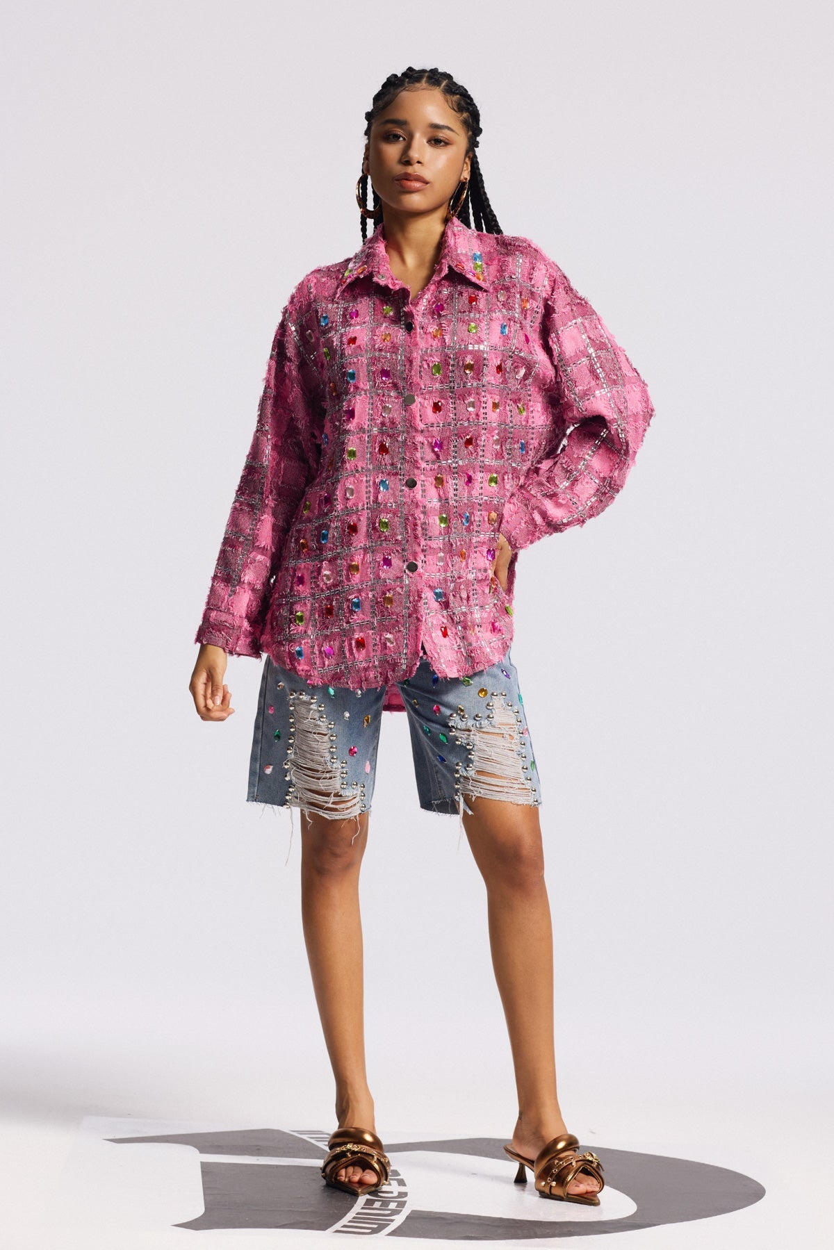 Bine Crystal Plaid Shirt - Stylish beautiful dress for special occasions | Buy Online