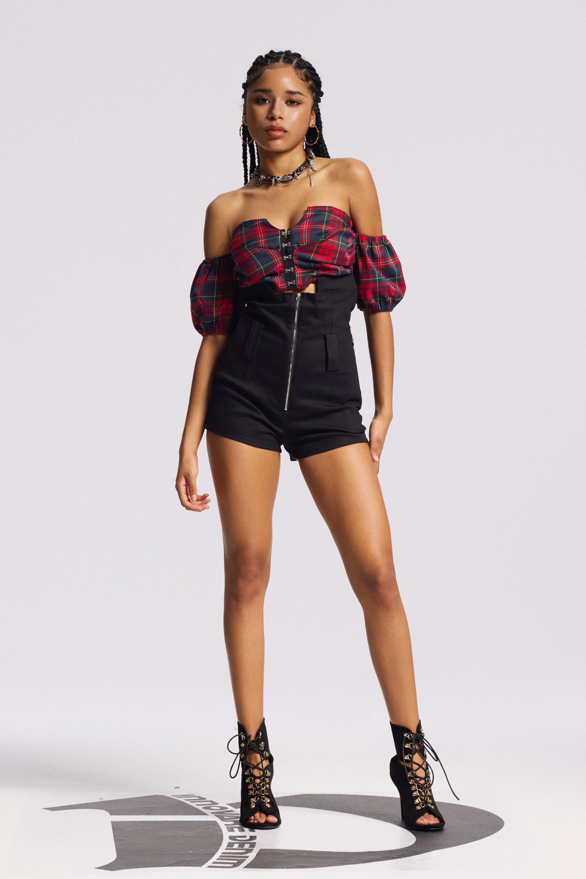 Shop  beautiful dress - Perfect for special occasions | Biruta Off Shoulder Plaid Pants Set