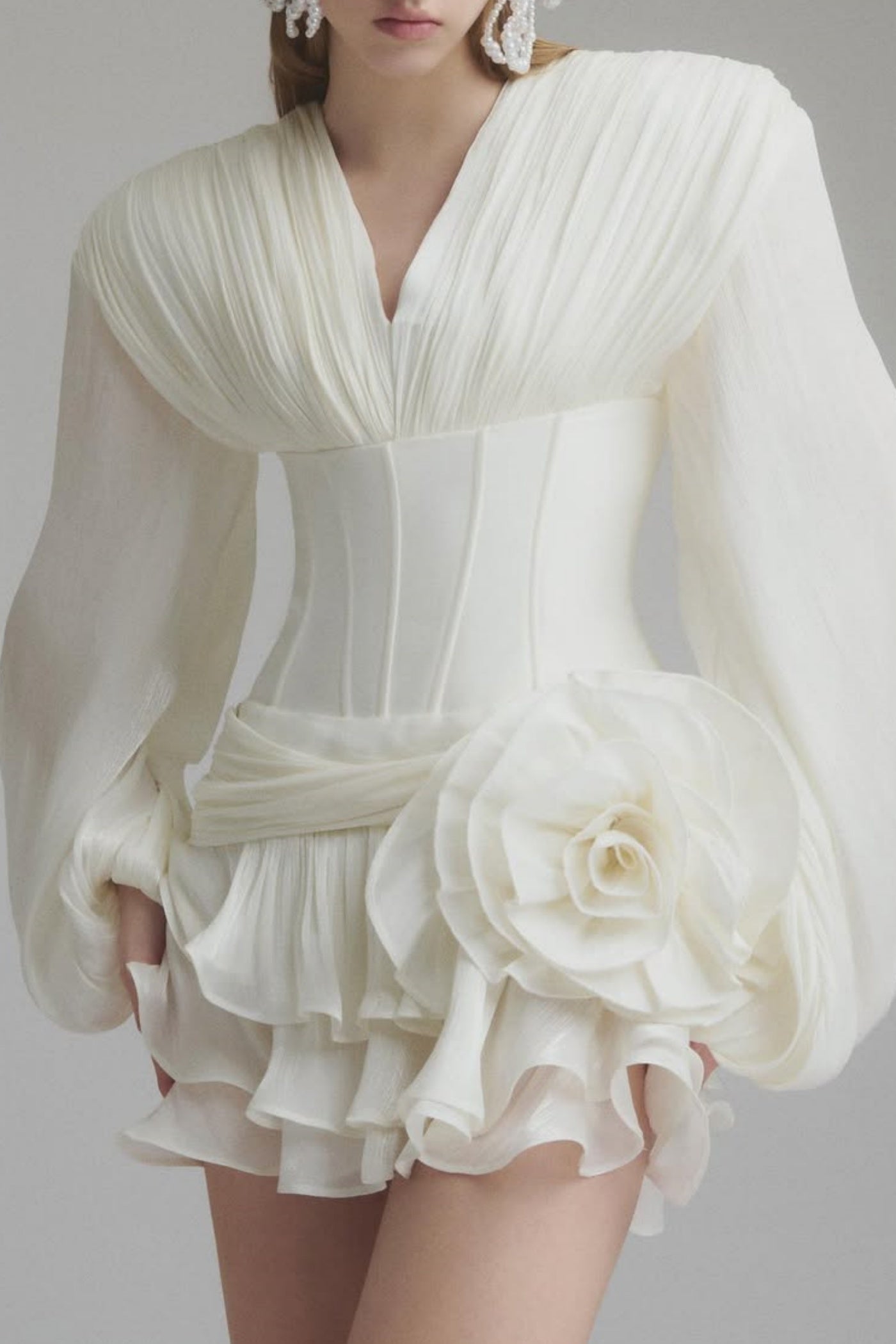 Shop  beautiful dress - Perfect for special occasions | Blysse Floral Applique Pleat Corset Mini Dress