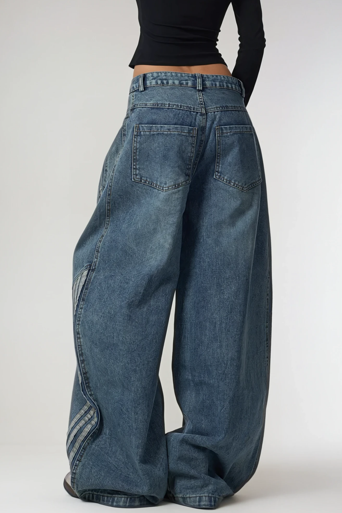 Shop  blue dress - Perfect for special occasions | Boban Stripe Baggy Jeans In Blue