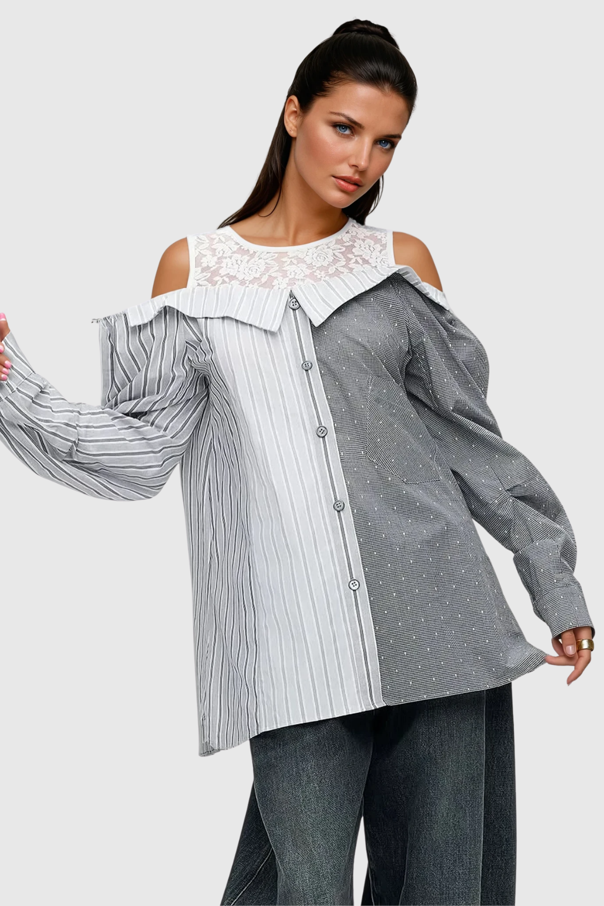 Shop  beautiful dress - Perfect for special occasions | Boyko Lace Stripe Shirt