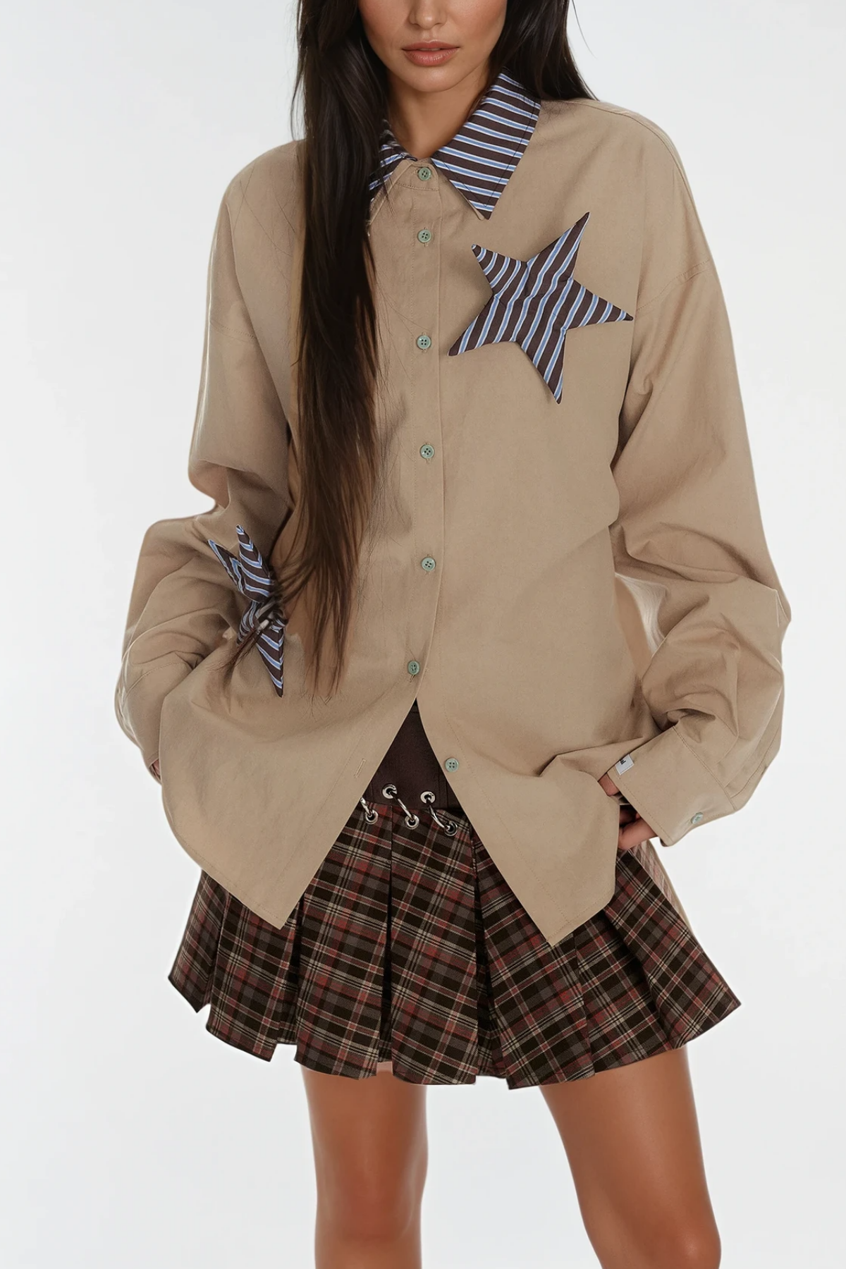 Stylish beautiful dress | Bozhidara Star Lace Up Shirt - Ideal for special occasions