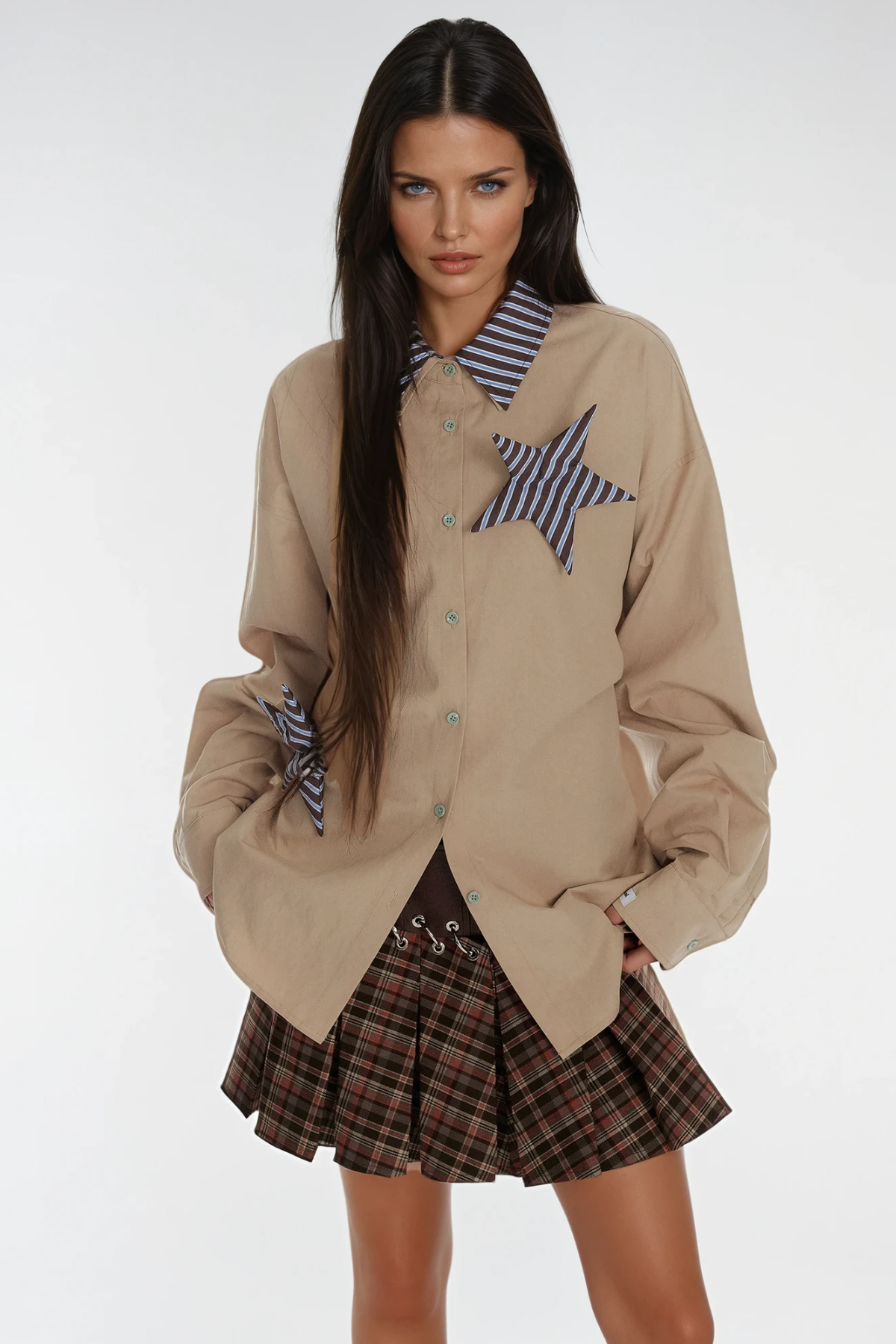 Shop  beautiful dress - Perfect for special occasions | Bozhidara Star Lace Up Shirt