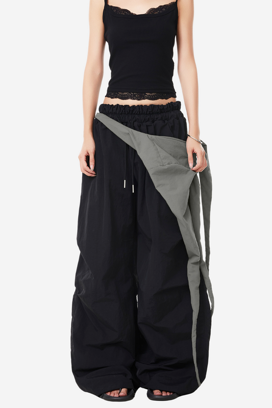 Ellalabel Brandie Lace Up Wide Pants - Crafted from Intricate Lace Fabrication - Designed for Elegant Occasions.