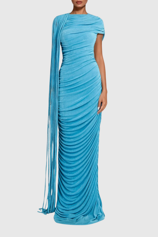 Ellalabel Brandt Ruch Fringe Maxi Dress - Crafted from High-quality Fabrication- Ideal for Wedding Guest and Formal Galas.