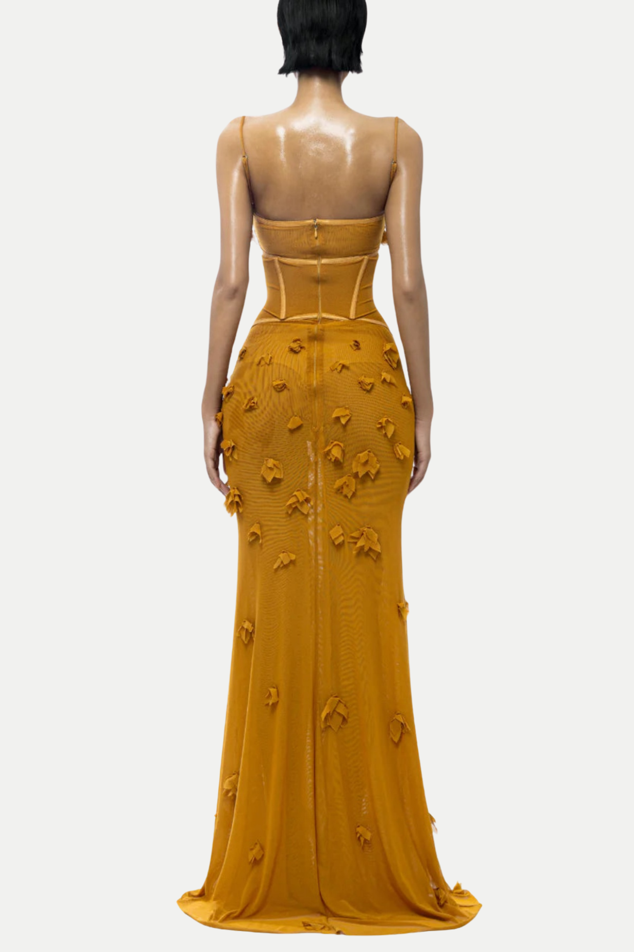 Arthur Floral Corset Mesh Maxi Dress