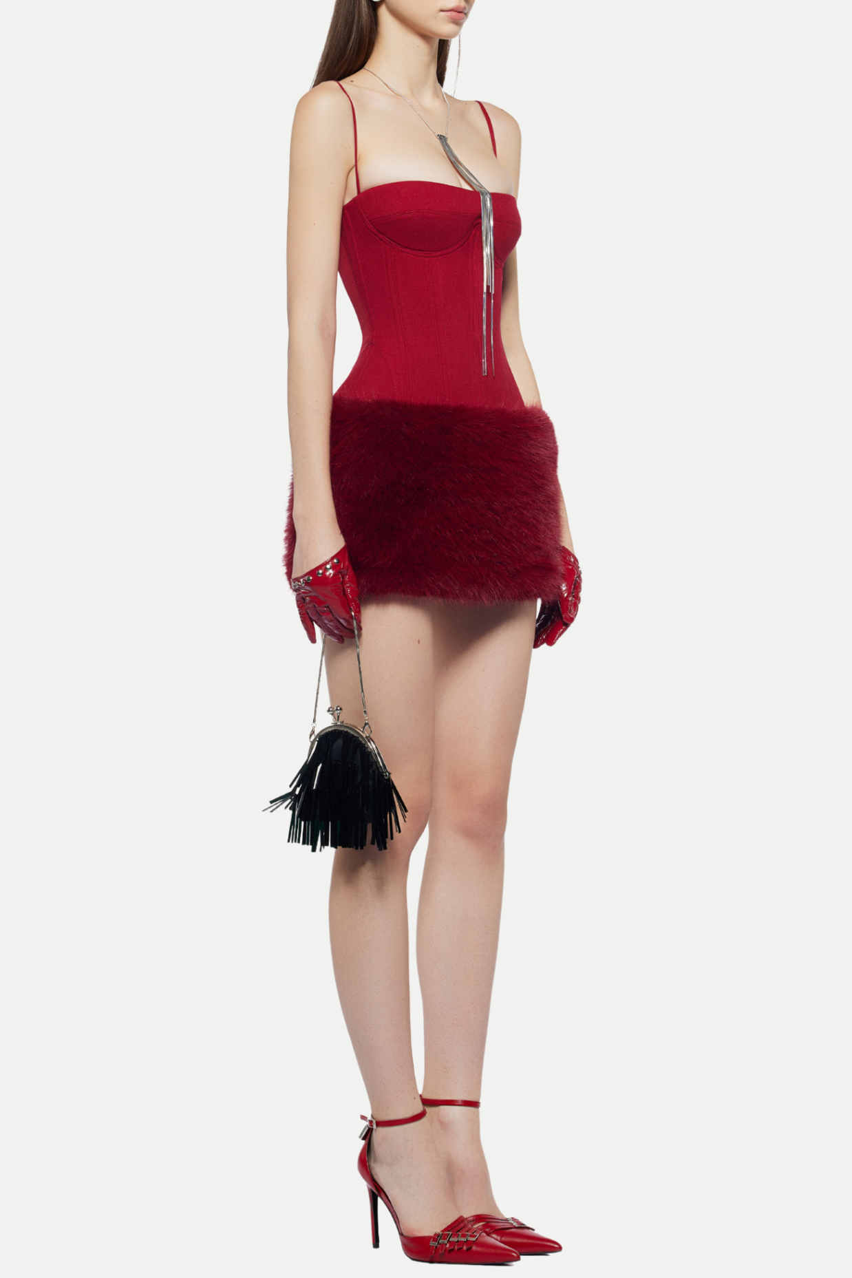 Caisha Faux Fur Mini Dress