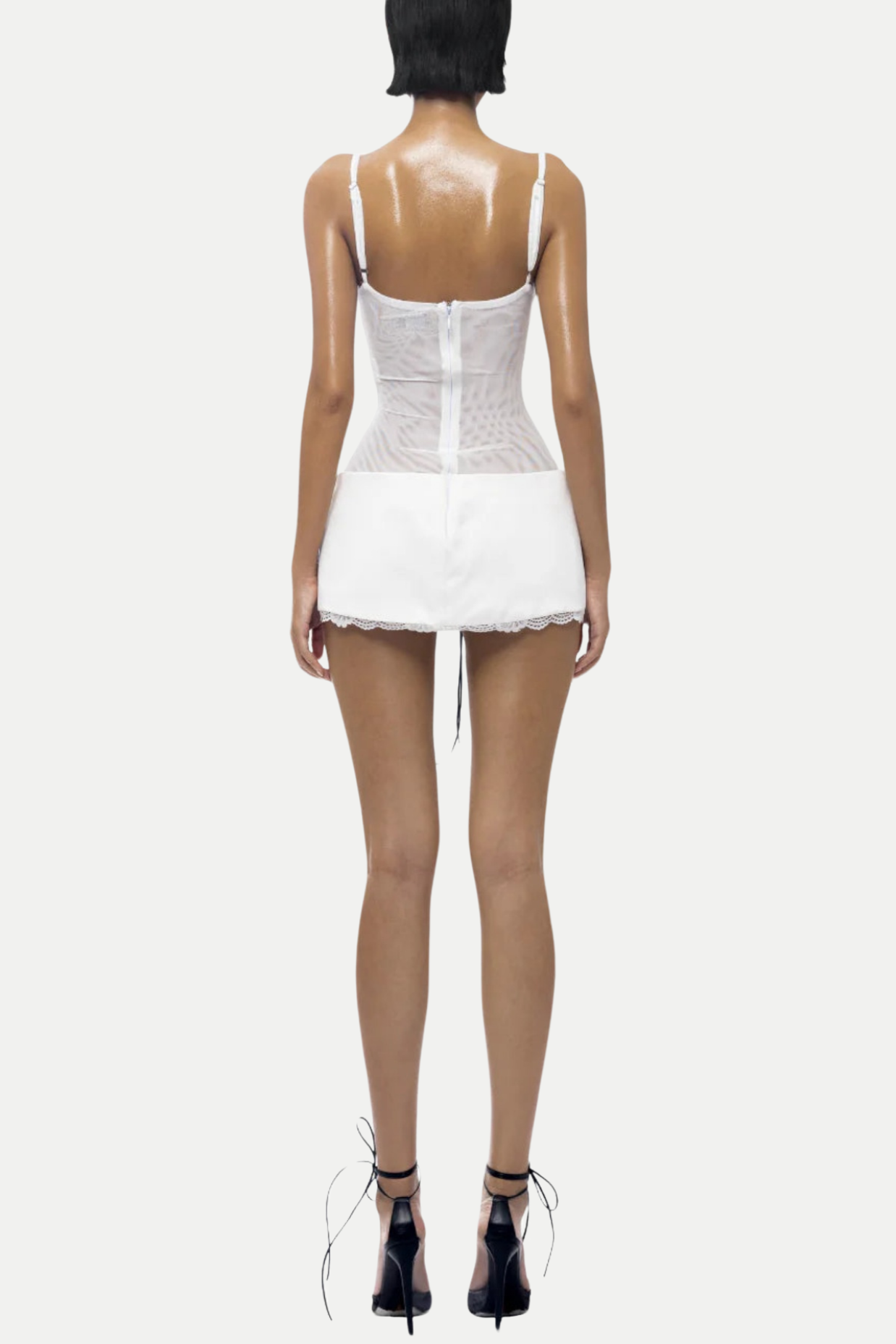 Calais Lace Up Mesh Mini Dress - Stylish beautiful dress for special occasions | Buy Online