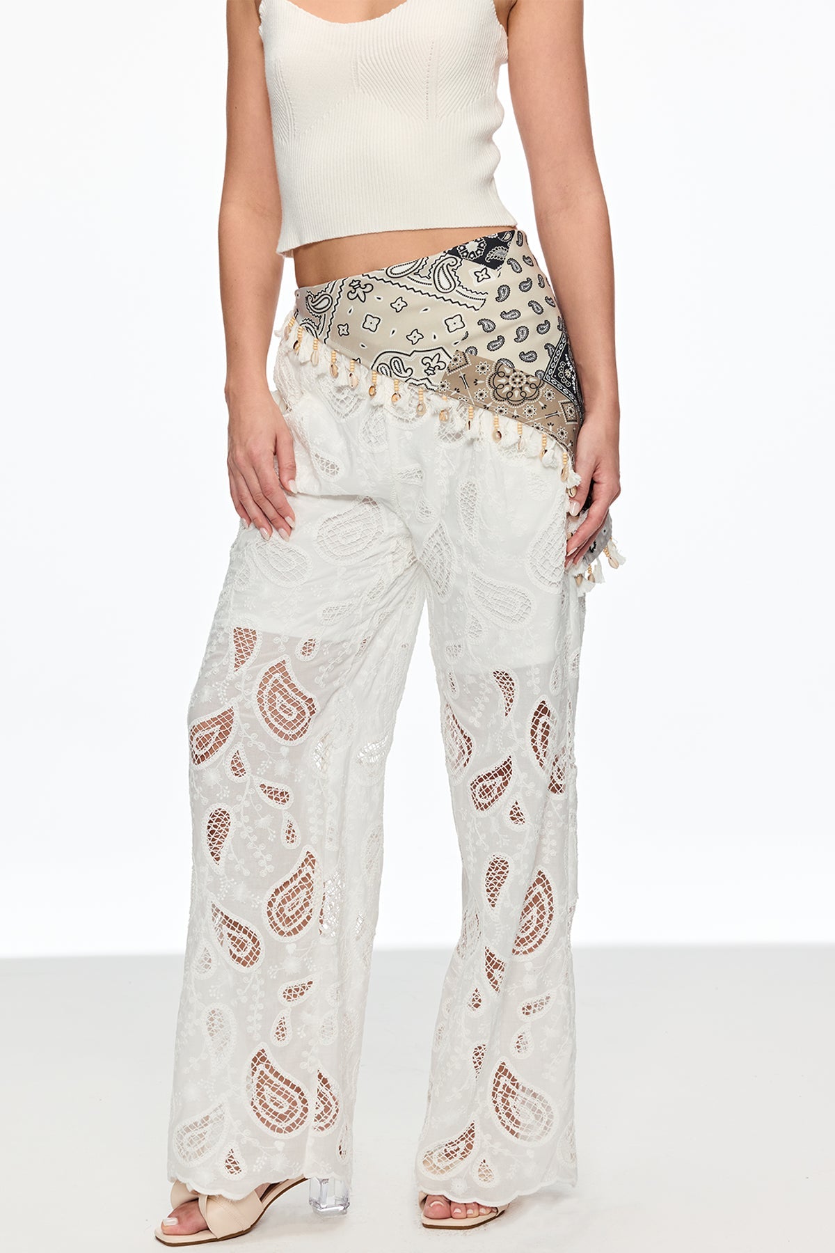 Calanthe Cutout Embroidered Pants