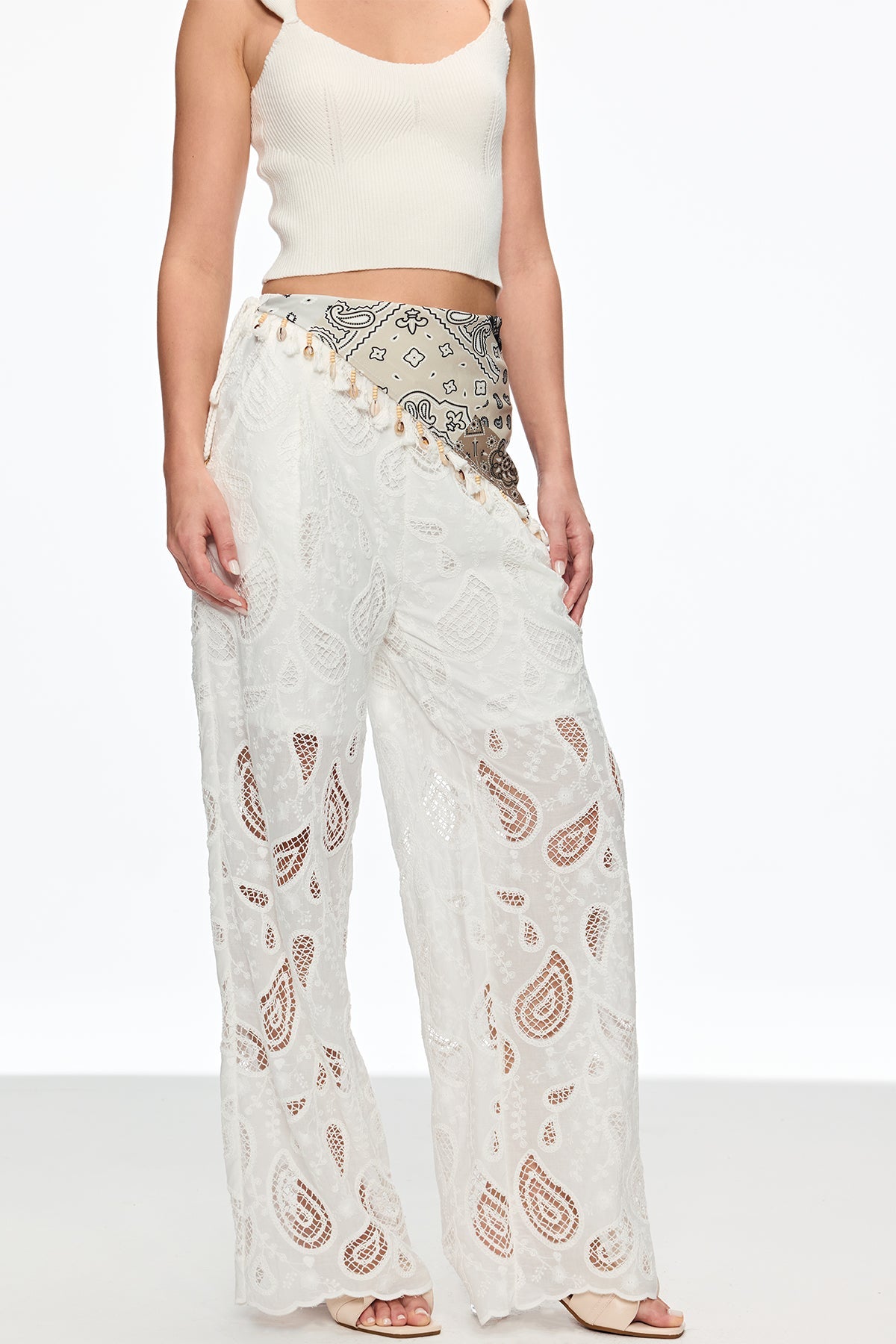 Stylish red dress | Calanthe Cutout Embroidered Pants - Ideal for special occasions