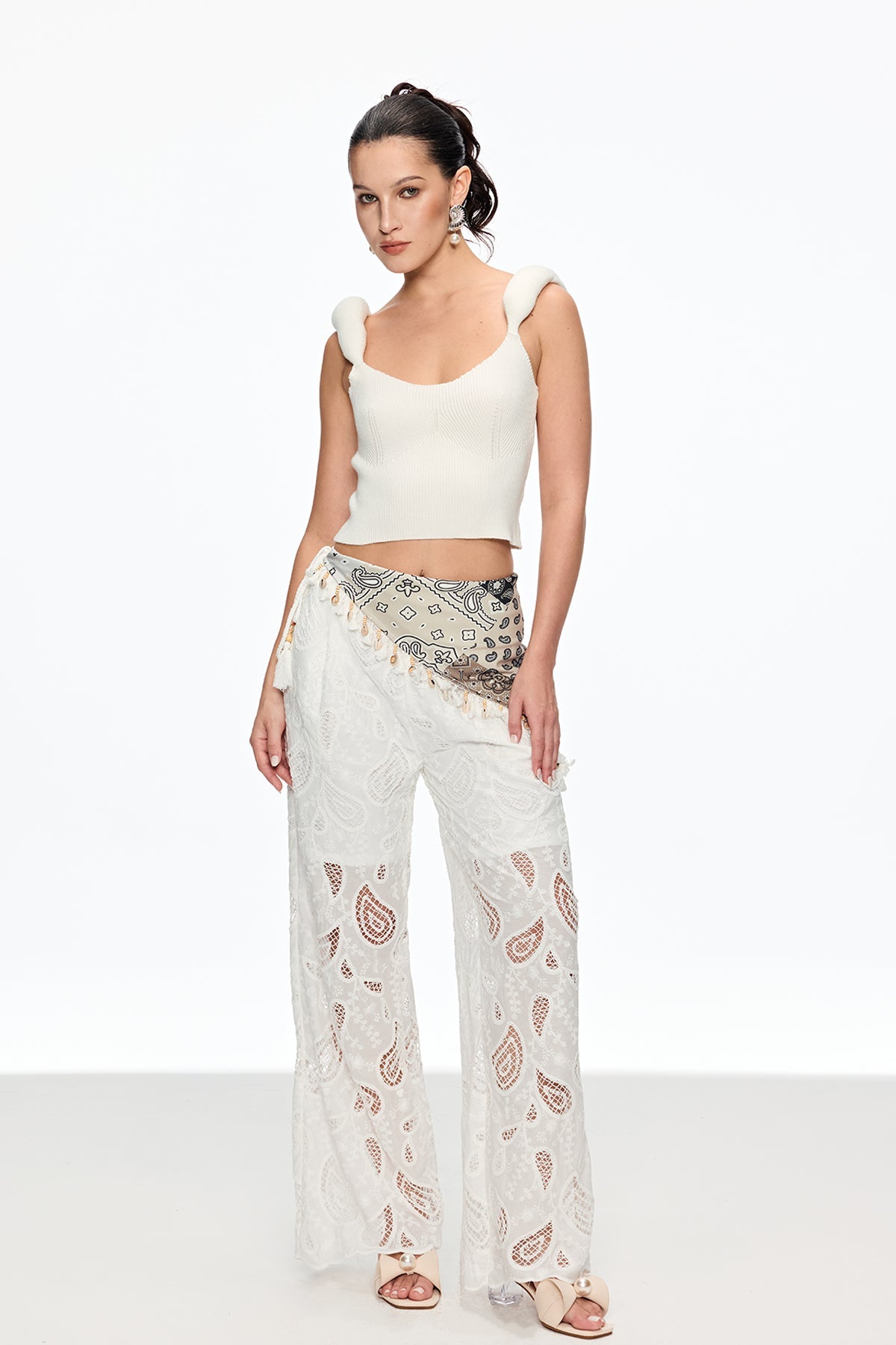 Calanthe Cutout Embroidered Pants