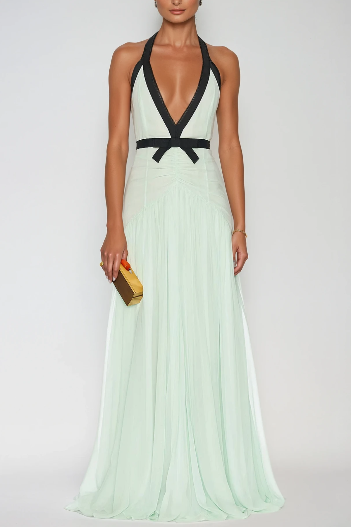 Calixte Plunge Mesh Maxi Dress