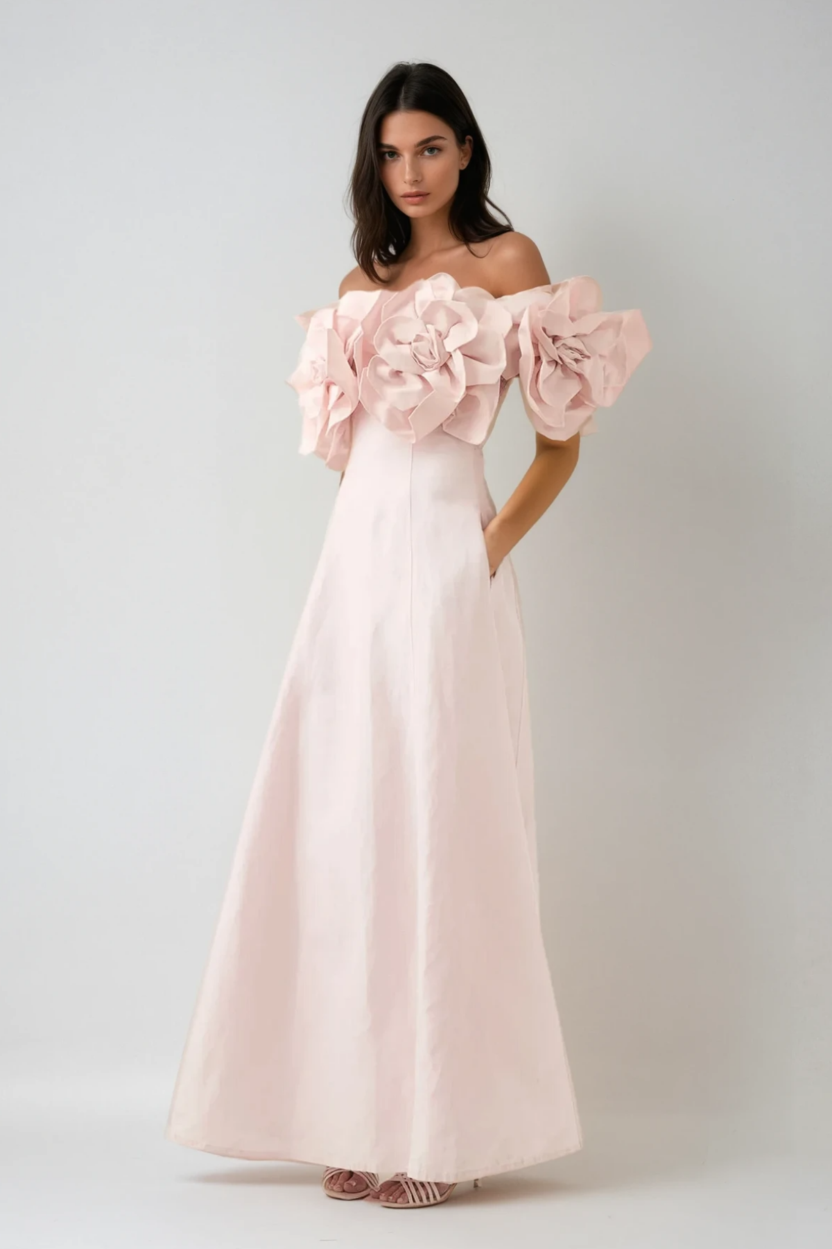 Stylish pink dress | Calypso Flower Maxi Dress In Pink - Ideal for special occasions