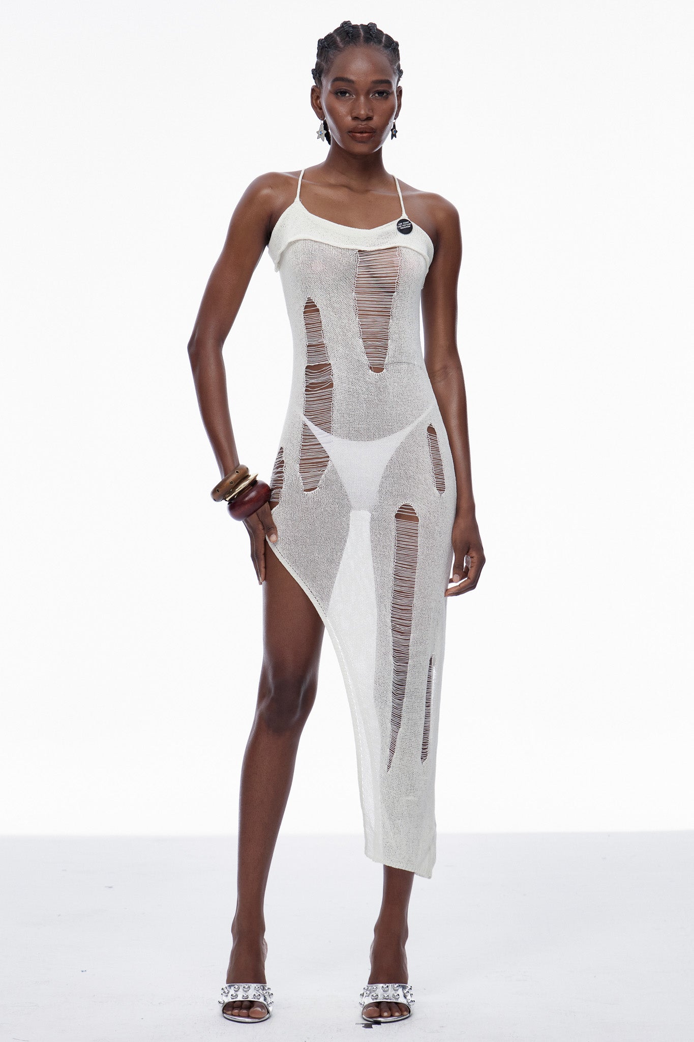 Shop  beautiful dress - Perfect for special occasions | Capri Spaghetti Cutout Knit Maxi Dress In Apricot