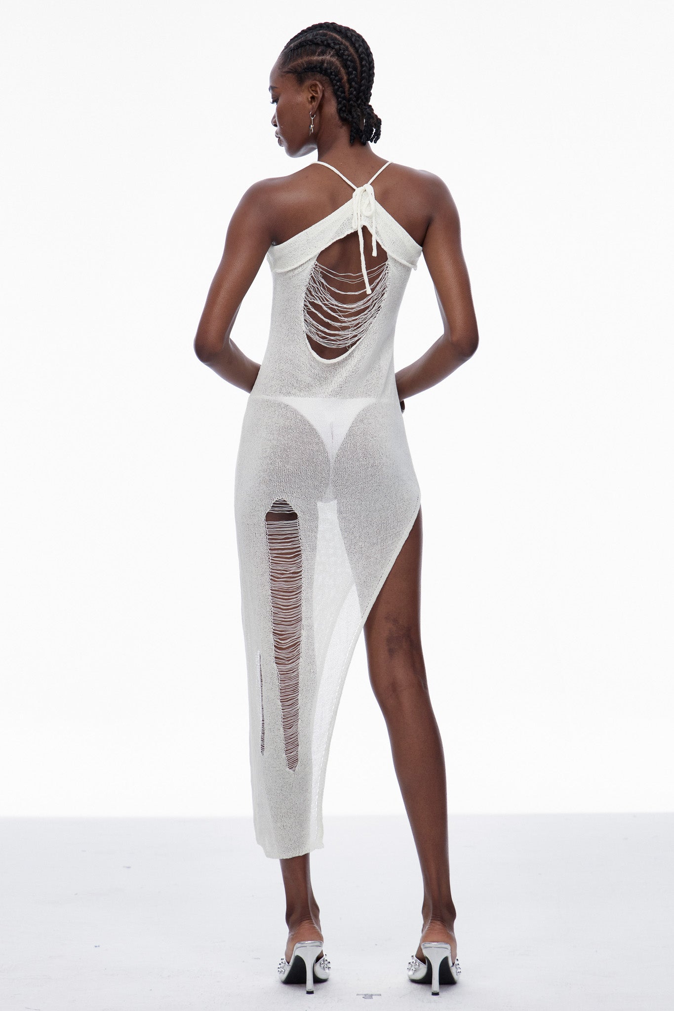 Stylish beautiful dress | Capri Spaghetti Cutout Knit Maxi Dress In Apricot - Ideal for special occasions