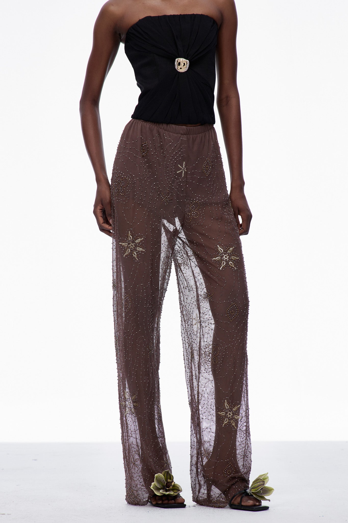 Carlinhos Sequin Embroidered Pants - Stylish red dress for special occasions | Buy Online