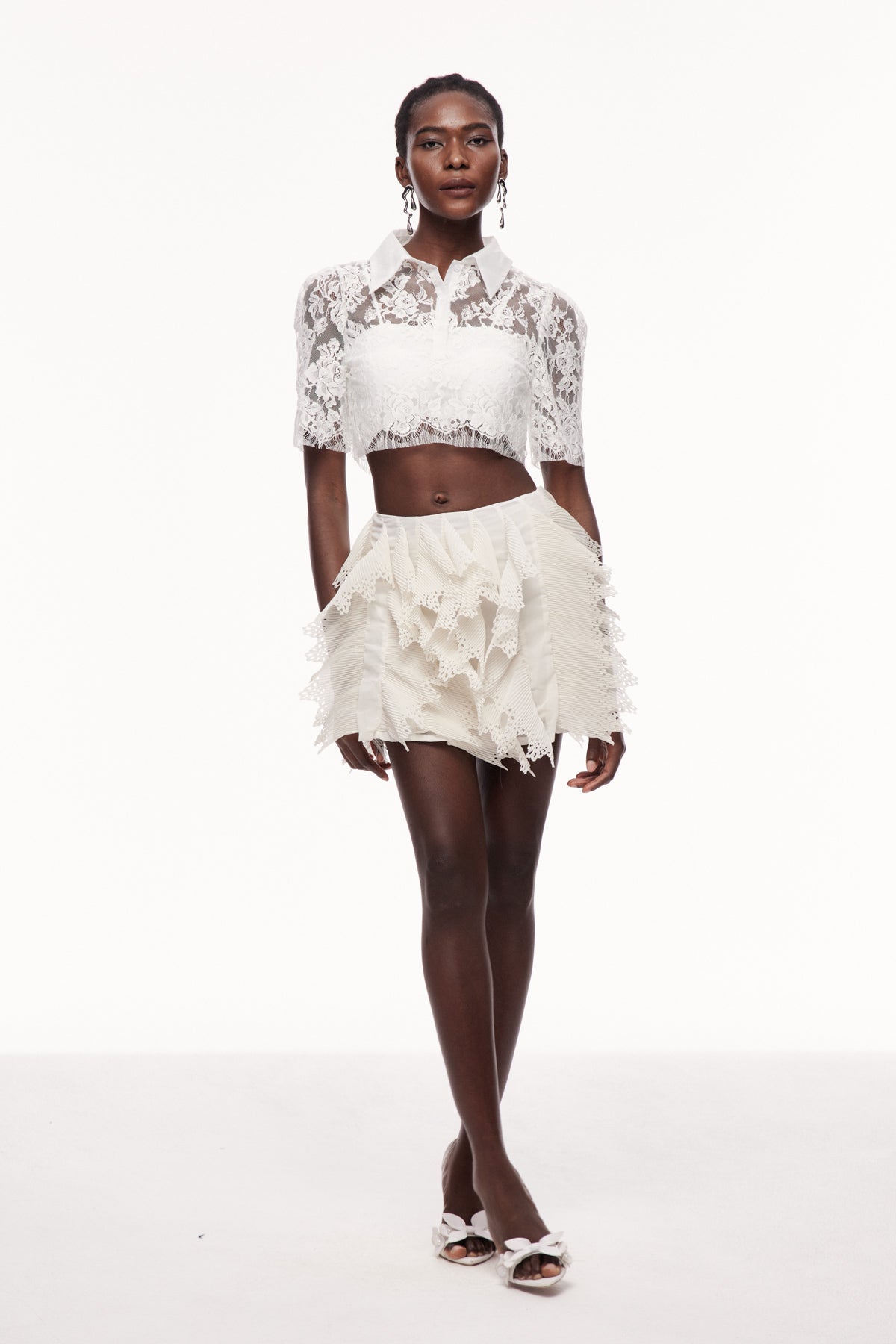 Shop  red mini - Perfect for special occasions | Cearbhall Embroidered Ruffle Mini Skirt