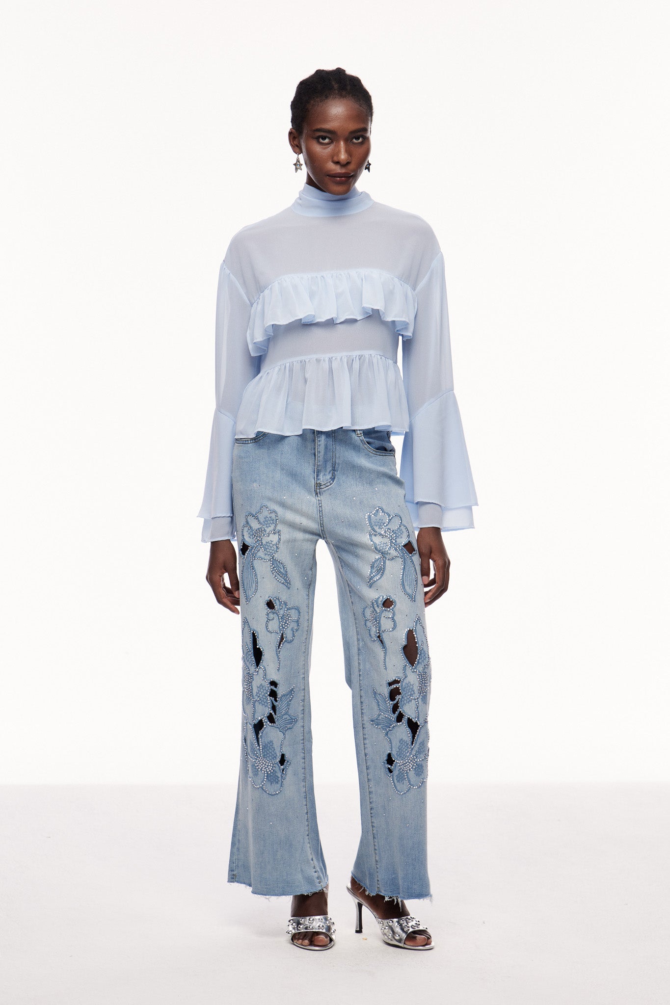 Cemal Embroidered Rhinestone Jeans