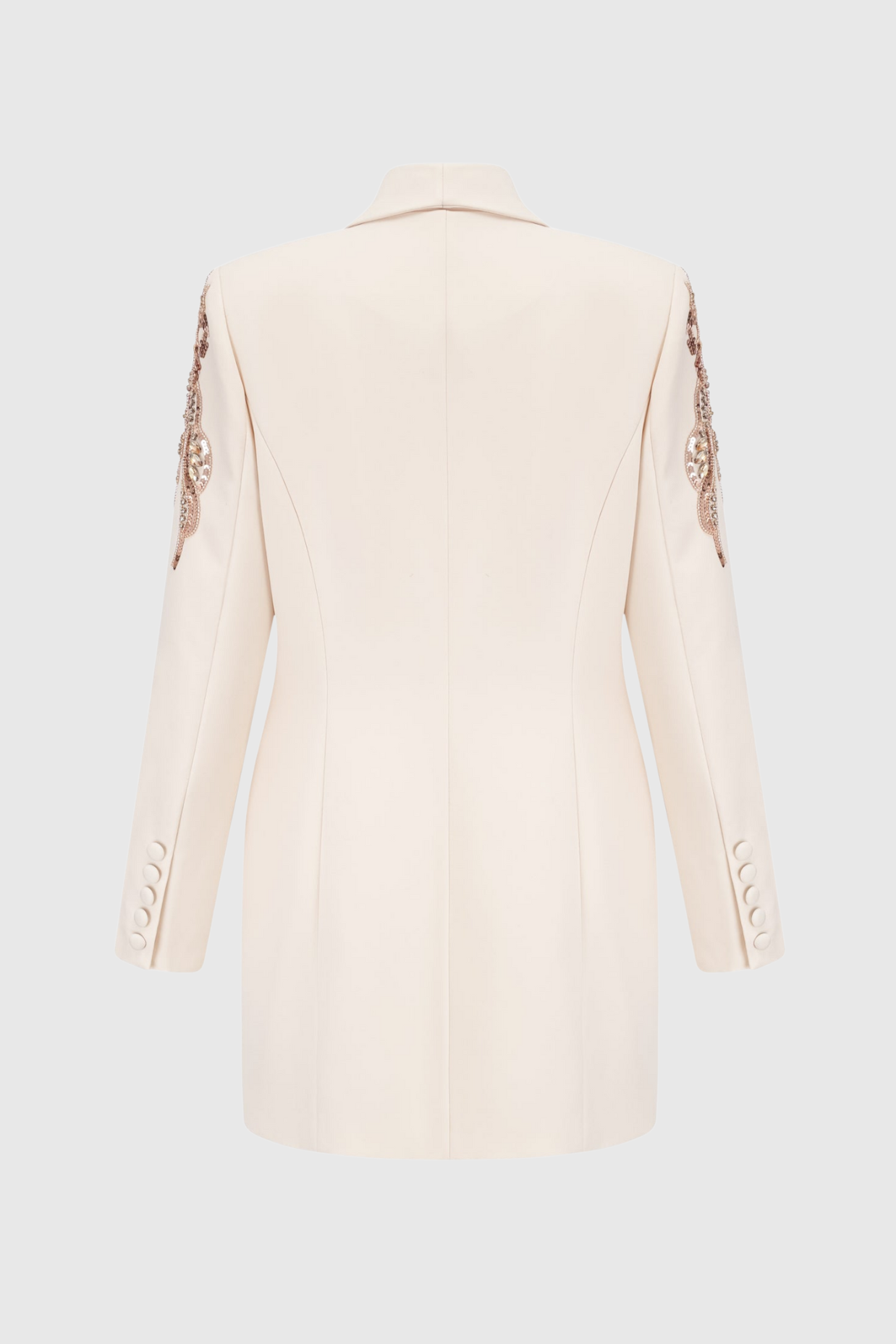 Charnita Sequin Embellished Blazer Dress - Beige