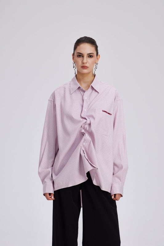 Ellalabel Chela Grid Ruch Shirt - Crafted from High-quality Fabrication - Designed for Elegant Occasions.