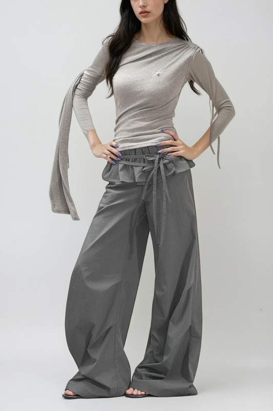 Ellalabel Chingis Deconstruct Ruffle Pants - Crafted from High-quality Fabrication - Designed for Elegant Occasions.