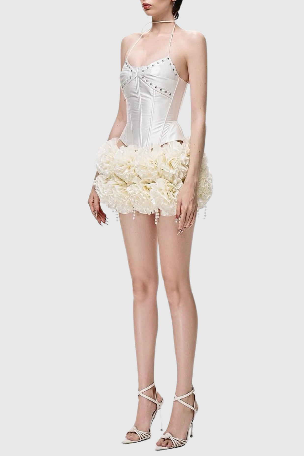 Shop  beautiful dress - Perfect for special occasions | Orsolya Floral Pearl Corset Two Piece Set - Ivory