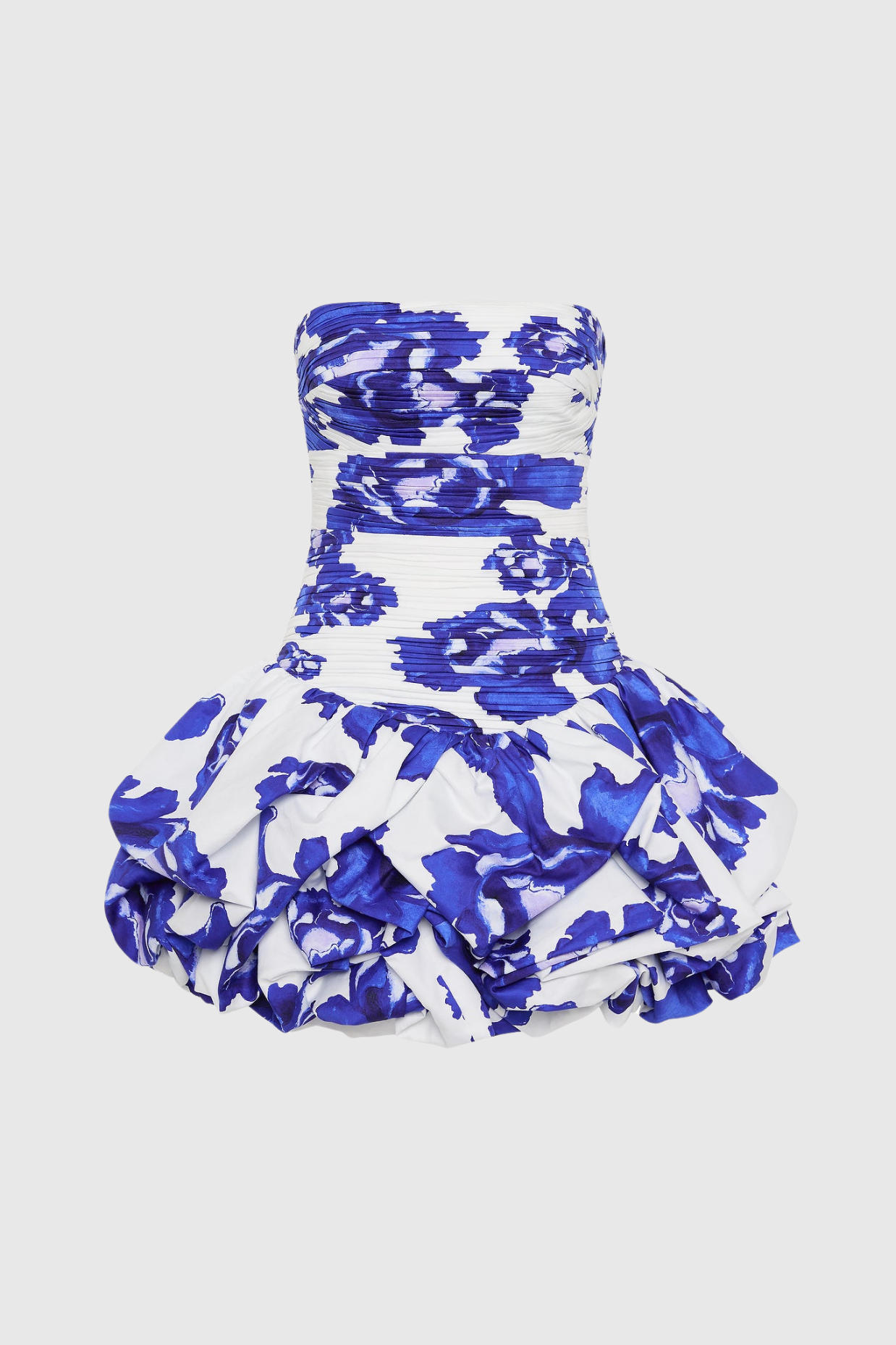 Shop  blue dress - Perfect for special occasions | Coleka Floral Print Strapless Ruched Mini Dress - Blue