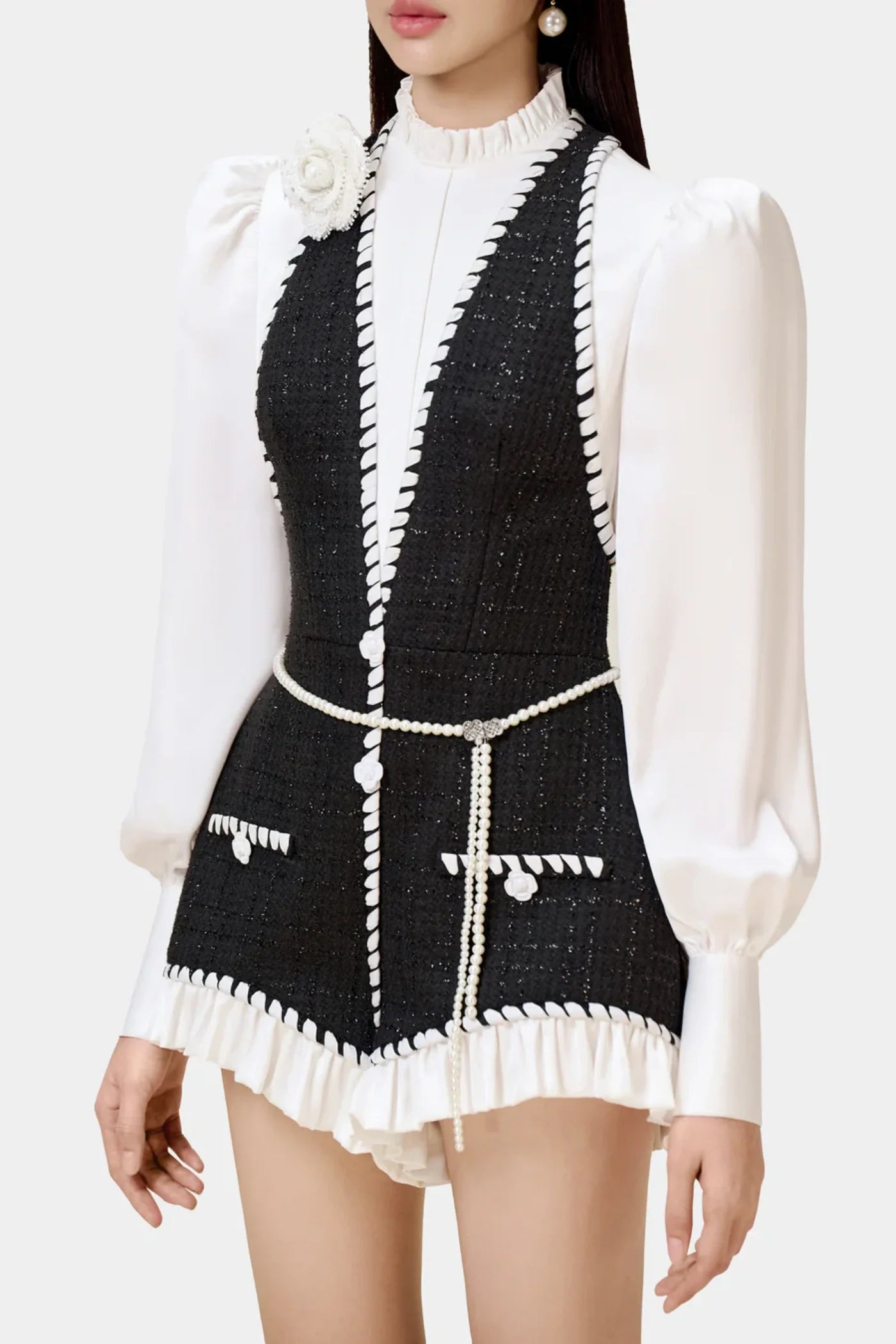 Shop  beautiful dress - Perfect for special occasions | Colver Halter Tweed Shirt Romper