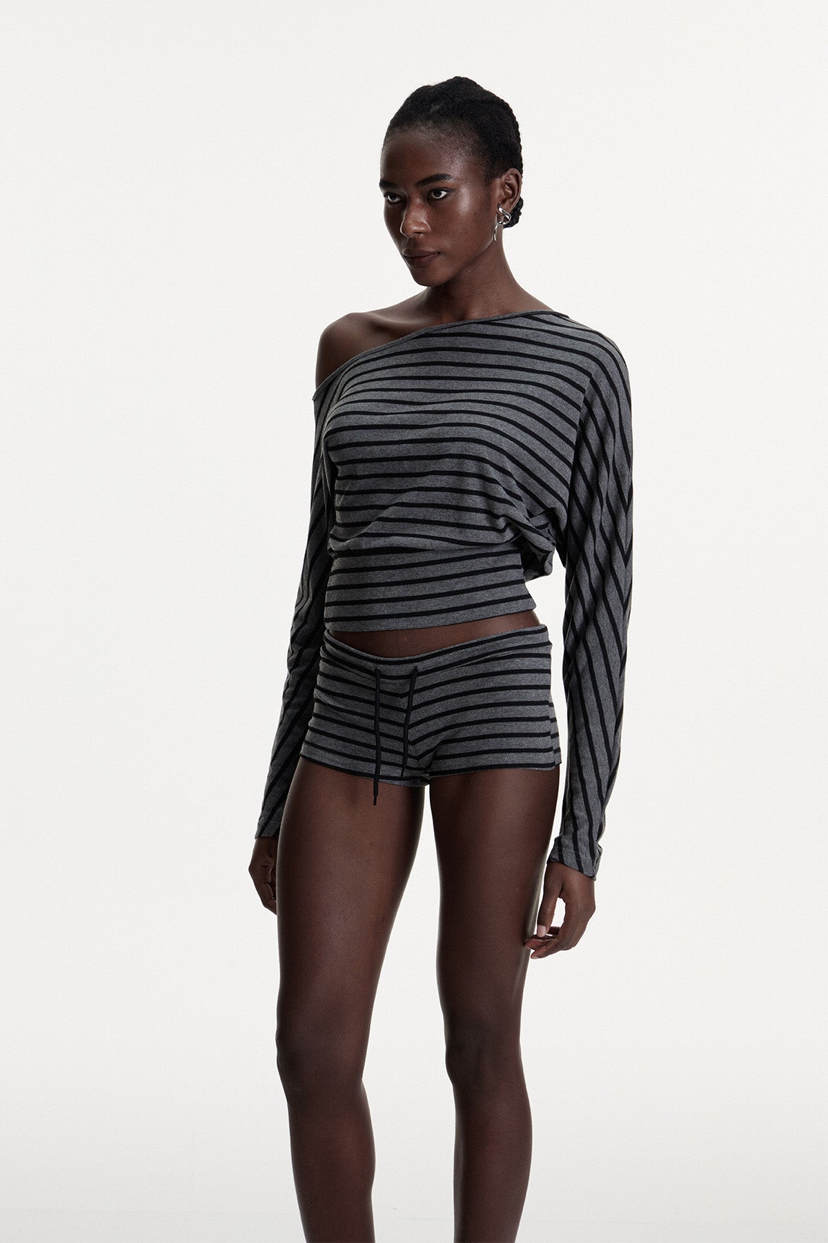 Connla Asymmetric Stripe Pants Set