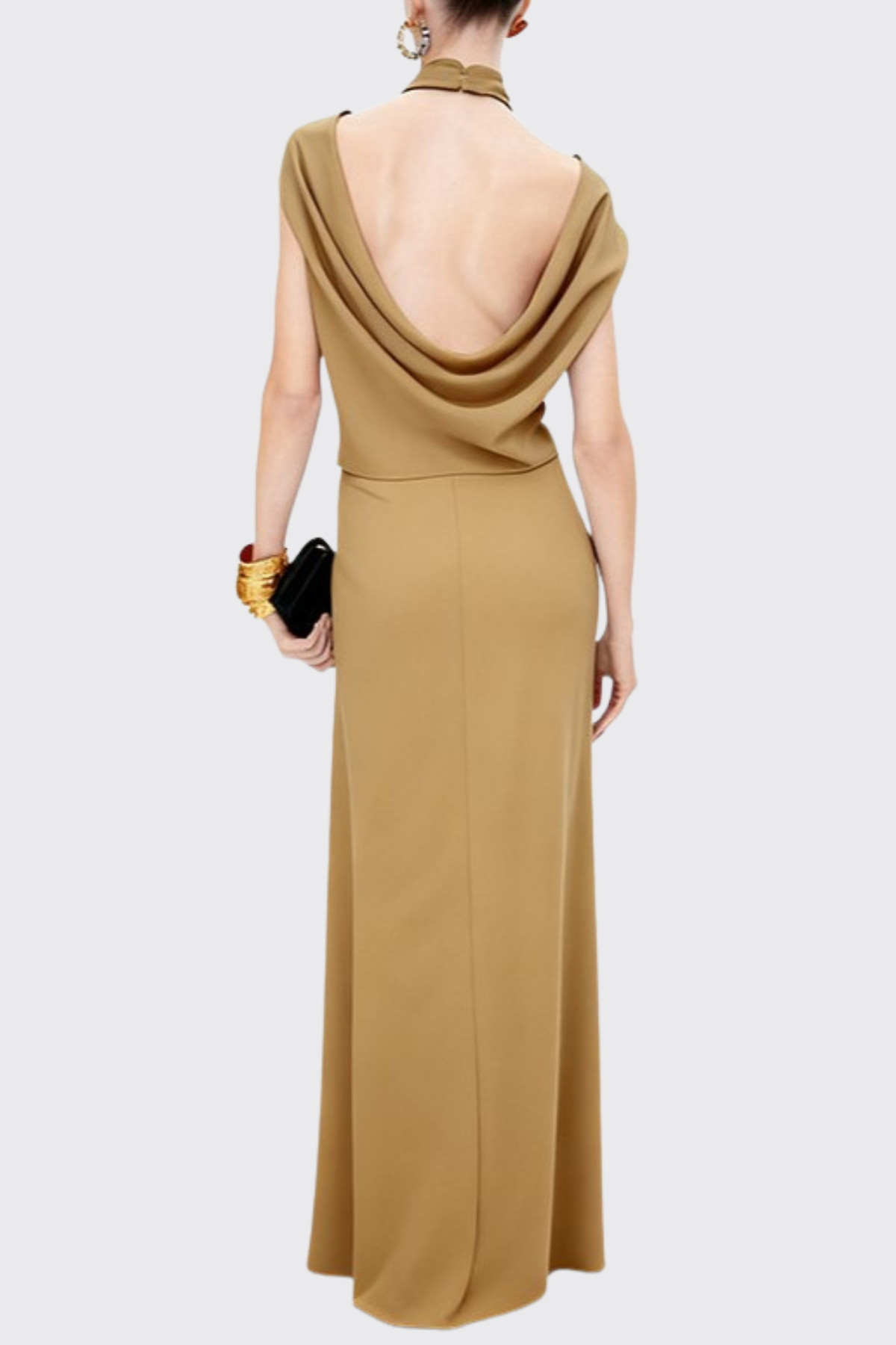 Stylish beautiful dress | katherine Halter Twisted Skirt Two Piece Set - Khaki - Ideal for special occasions