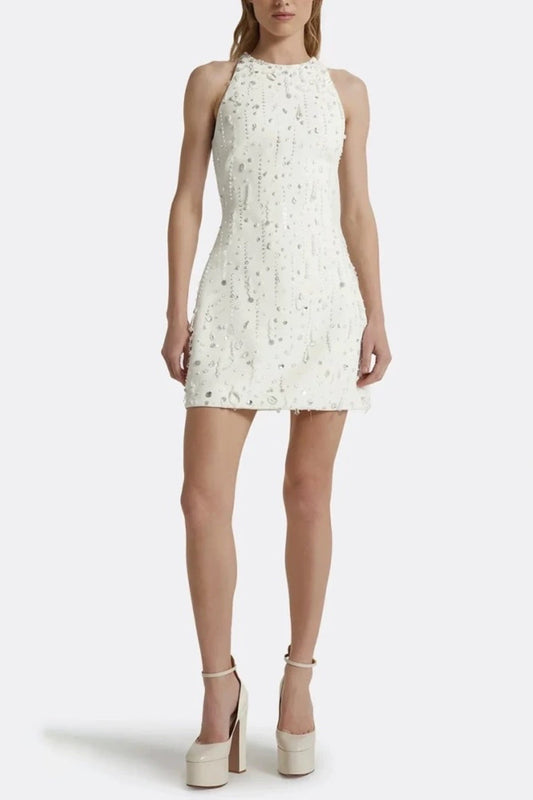 Ellalabel Dallan Beaded Embellished Mini Dress - Crafted from High-quality Fabrication- Best for Cocktail Parties and Night Out.