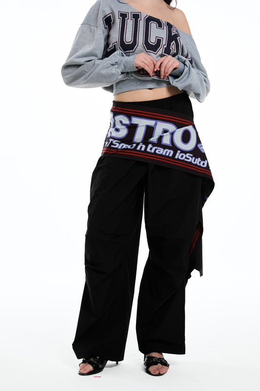 Ellalabel Darby Deconstruct Print Wide Leg Pants - Crafted from High-quality Fabrication - Designed for Elegant Occasions.