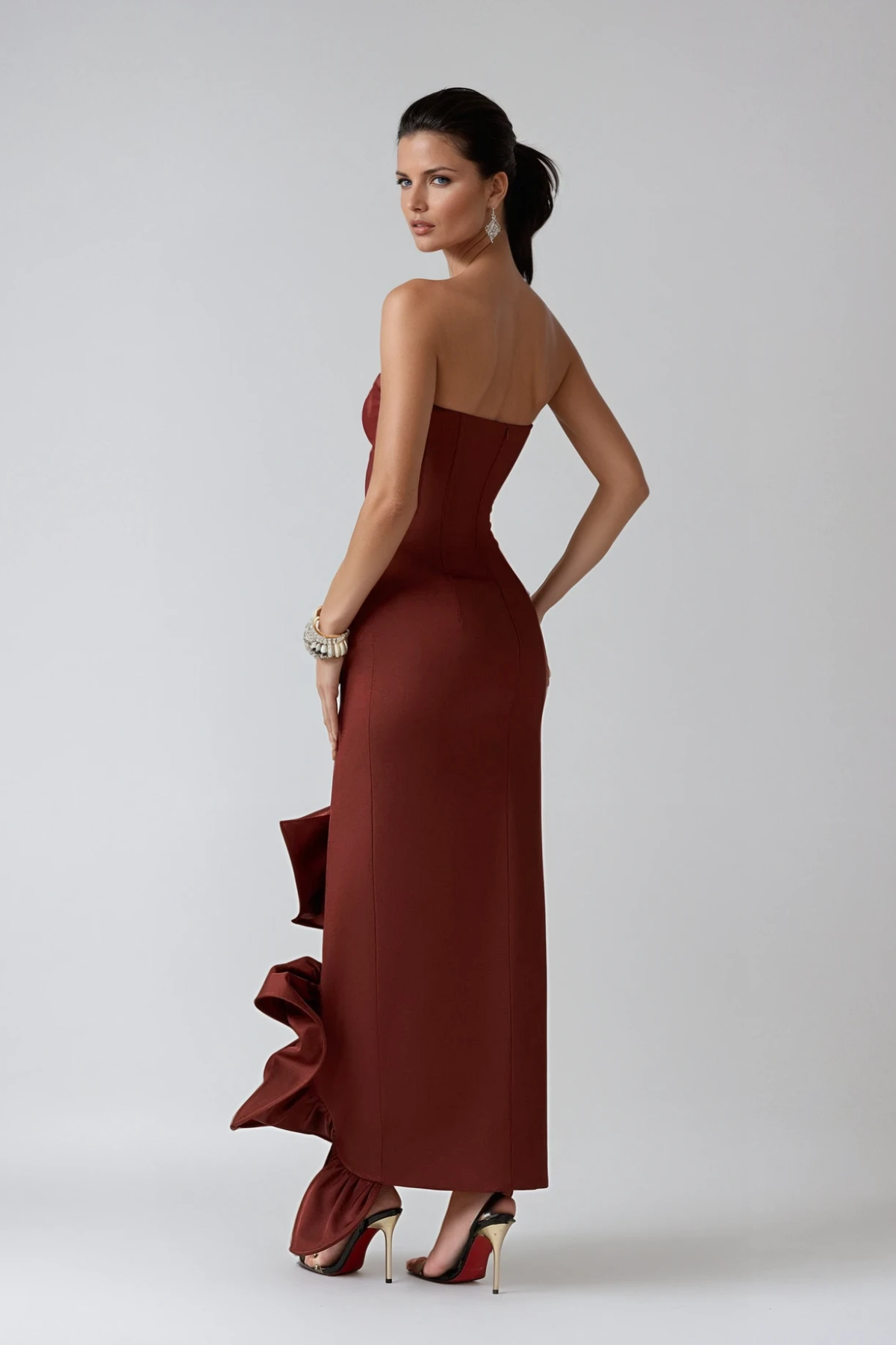 Stylish beautiful dress | Darcie Flower Ruffle Asymmetric Maxi Dress - Ideal for special occasions