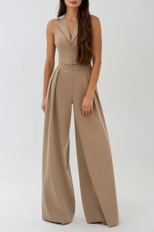 Ellalabel Dariush Sleeveless Pants Set - Crafted from High-quality Fabrication - Designed for Elegant Occasions.
