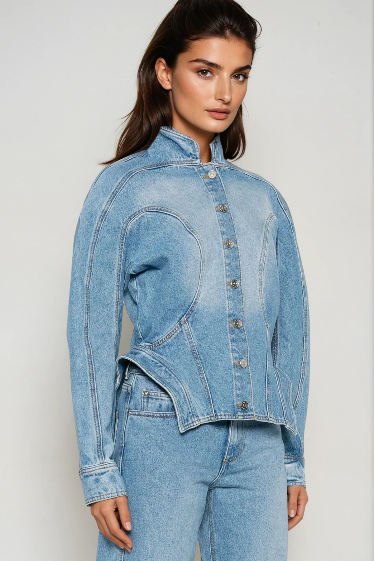 Stylish blue dress | Darya Denim Pants Set In Blue - Ideal for special occasions