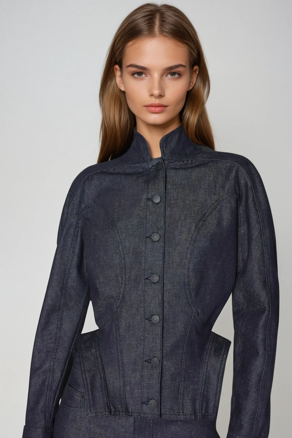 Darya Denim Pants Set In Deep Blue - Stylish blue dress for special occasions | Buy Online