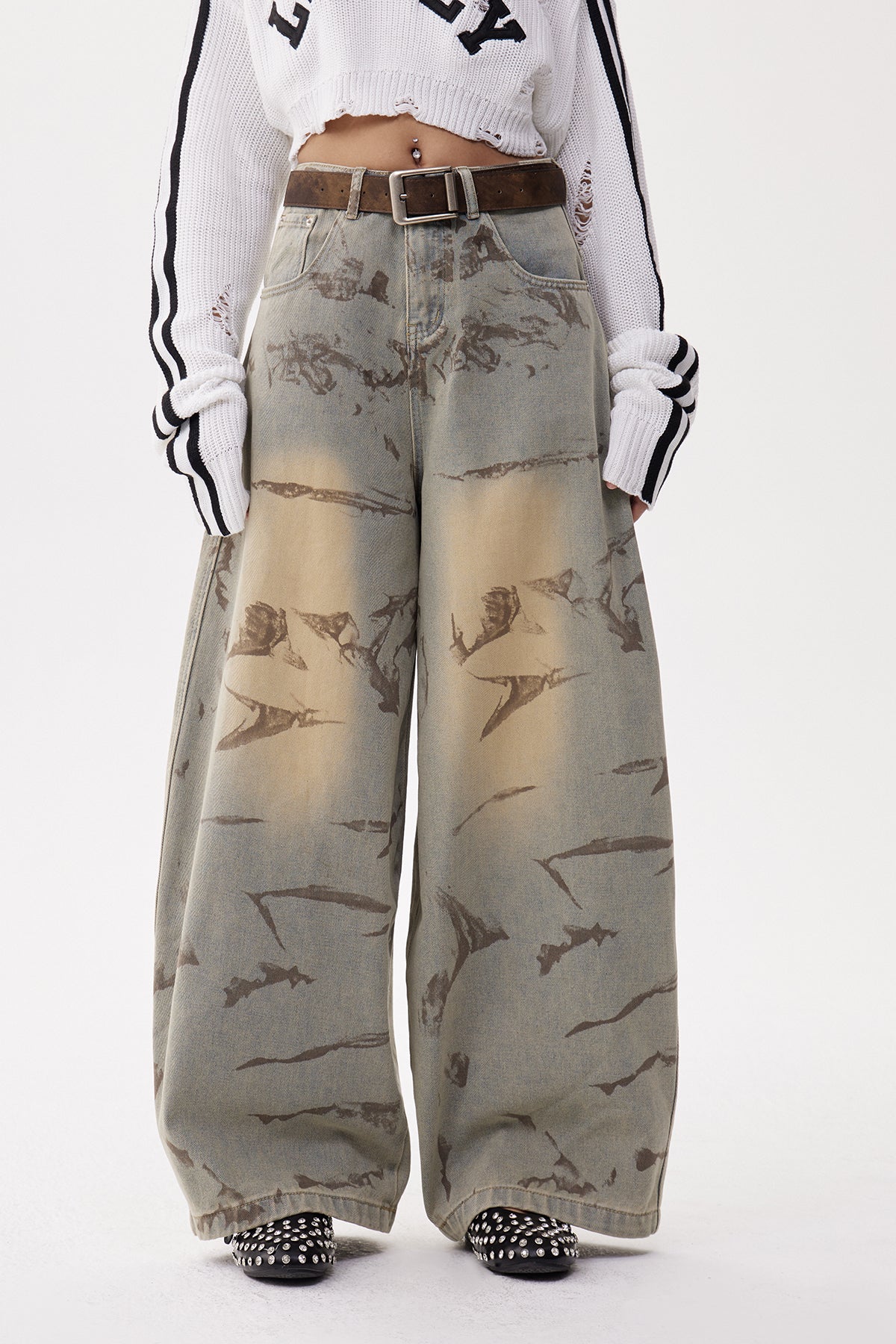 wendy Print Baggy Jeans