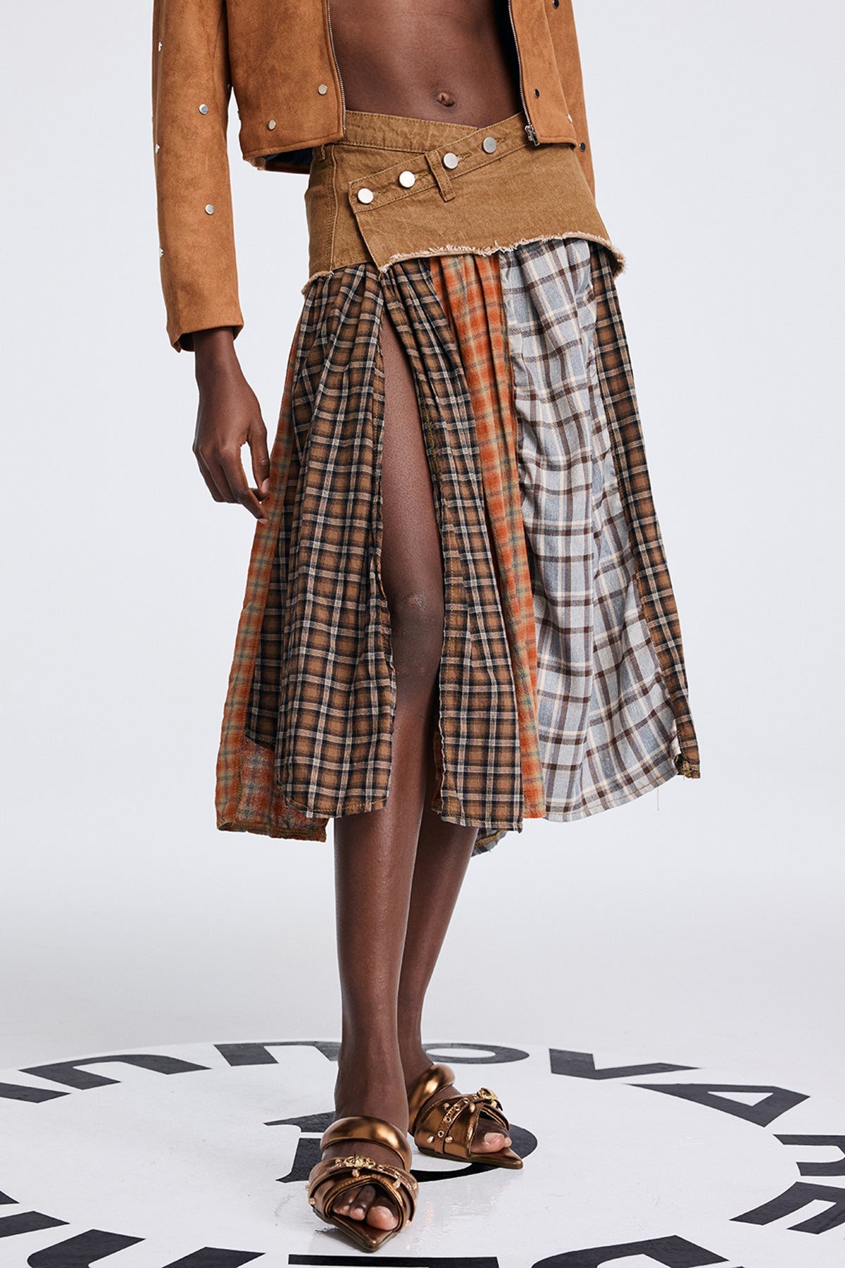 Shop  beautiful dress - Perfect for special occasions | Divya Grid Ruffle Fringe Skirt