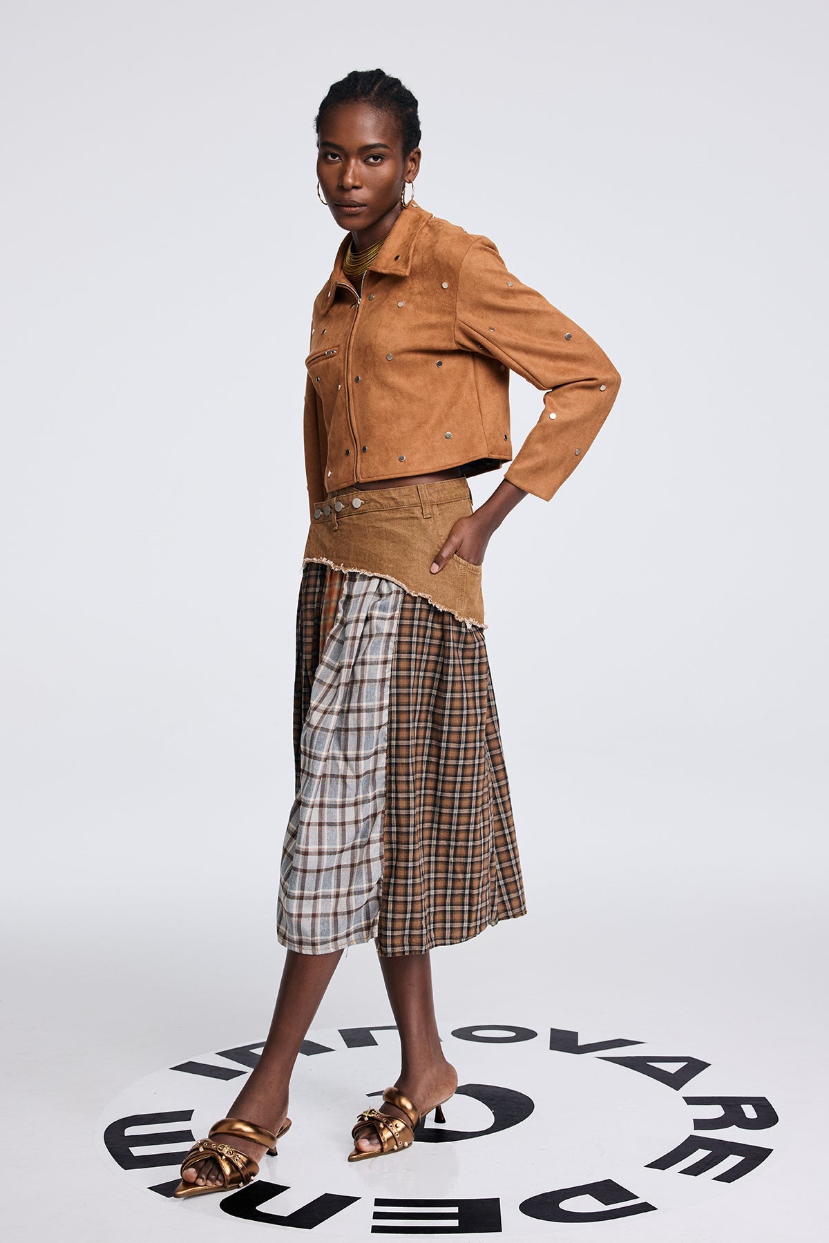 Stylish beautiful dress | Divya Grid Ruffle Fringe Skirt - Ideal for special occasions