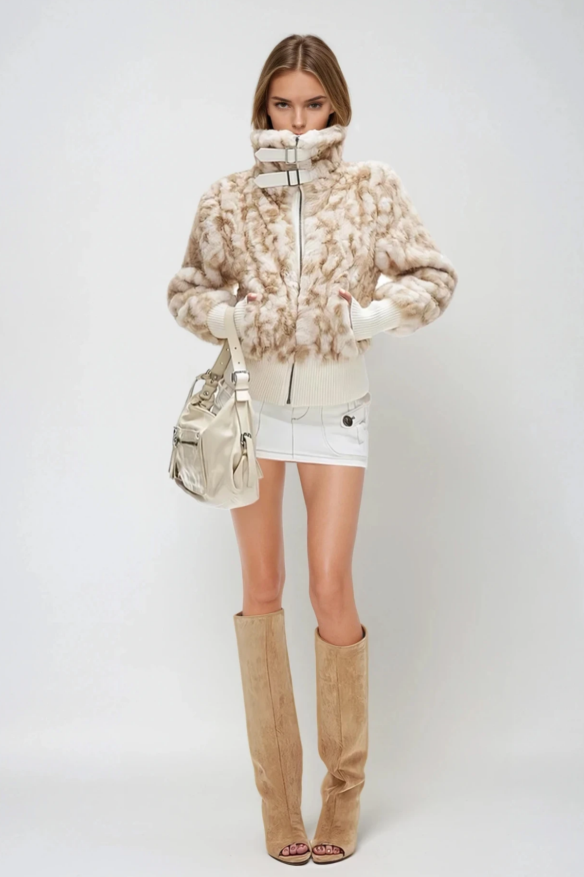 jacqueline Deconstruct Hayley Faux Fur Jacket