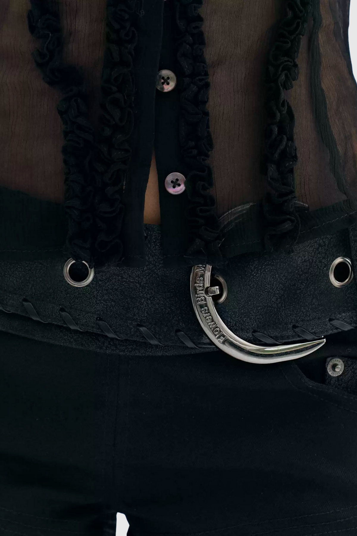 margaret Deconstruct Sequin Mesh Midi Skirt