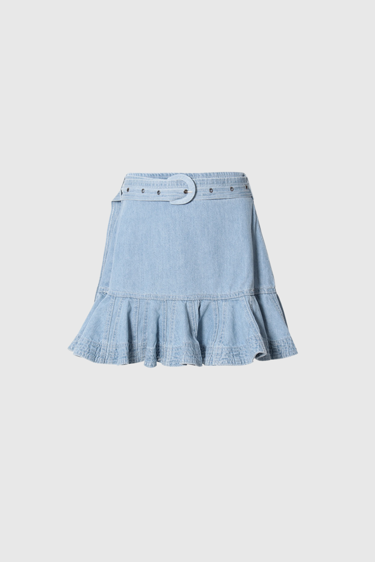 prudence Ruffle Denim Mini Skirt