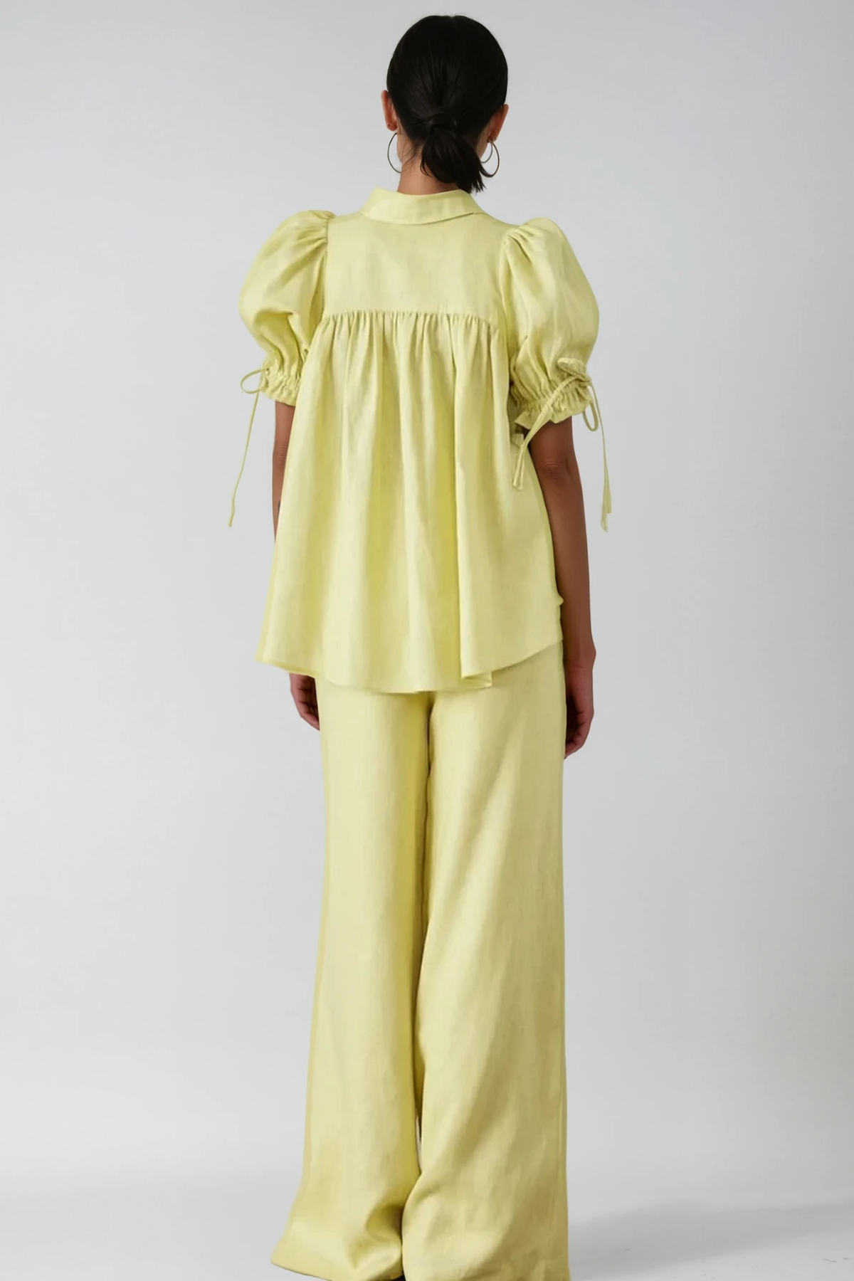 rebecca Balloon Sleeve Ruch Pants Set